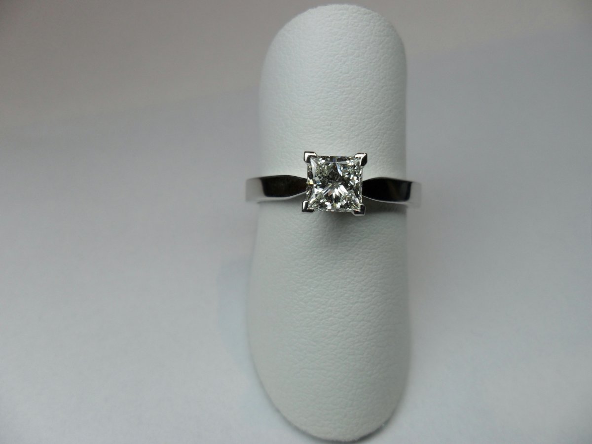 Princess Solitair Witgoud 0.74 crt.